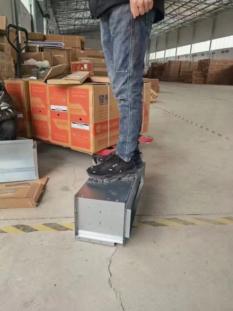 Strength test of horizontal concealed fan coil steel plate